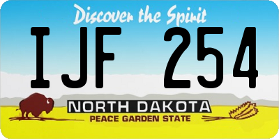 ND license plate IJF254