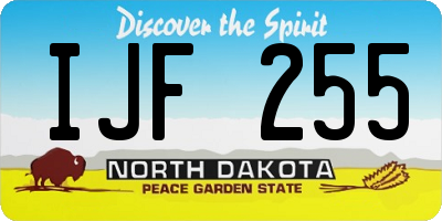ND license plate IJF255