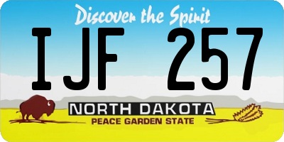 ND license plate IJF257