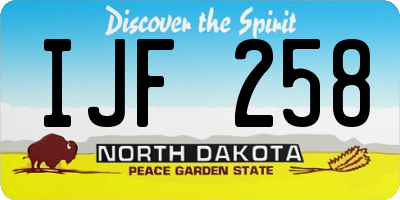 ND license plate IJF258