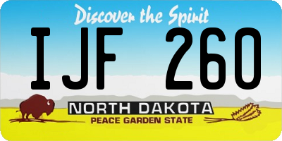 ND license plate IJF260