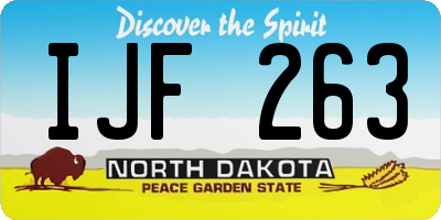 ND license plate IJF263