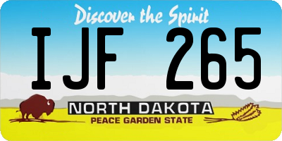 ND license plate IJF265