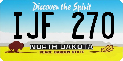 ND license plate IJF270
