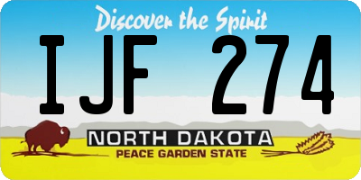 ND license plate IJF274