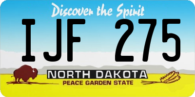 ND license plate IJF275