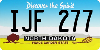 ND license plate IJF277