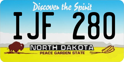 ND license plate IJF280