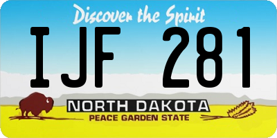 ND license plate IJF281