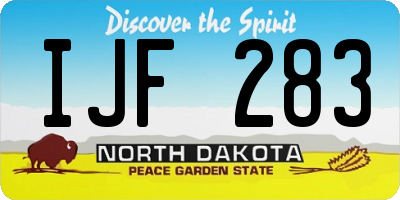 ND license plate IJF283