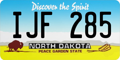 ND license plate IJF285