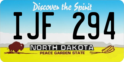 ND license plate IJF294