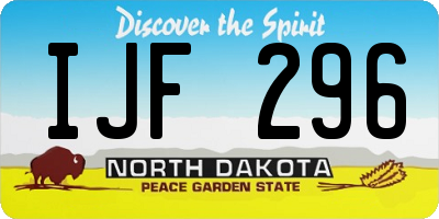 ND license plate IJF296