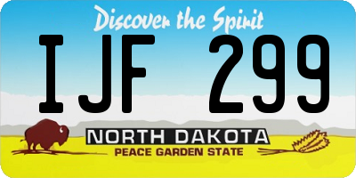 ND license plate IJF299