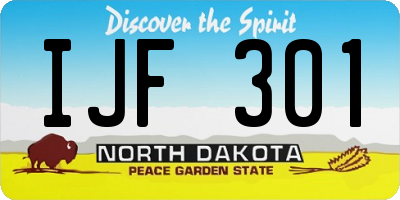 ND license plate IJF301