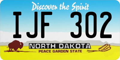 ND license plate IJF302