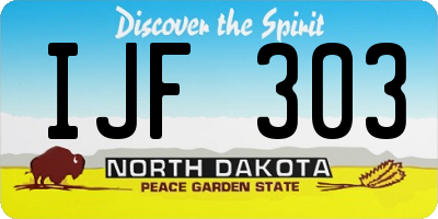 ND license plate IJF303
