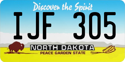ND license plate IJF305