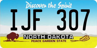 ND license plate IJF307