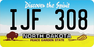 ND license plate IJF308