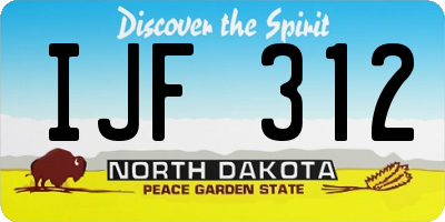 ND license plate IJF312