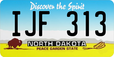 ND license plate IJF313