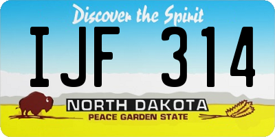 ND license plate IJF314