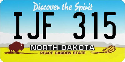 ND license plate IJF315