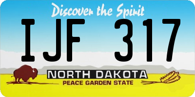 ND license plate IJF317