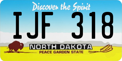 ND license plate IJF318