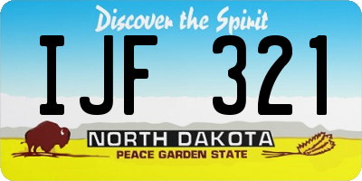ND license plate IJF321