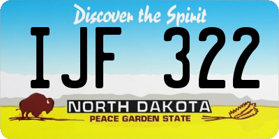 ND license plate IJF322
