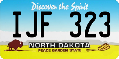 ND license plate IJF323
