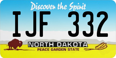 ND license plate IJF332