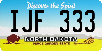 ND license plate IJF333