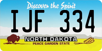 ND license plate IJF334
