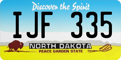 ND license plate IJF335