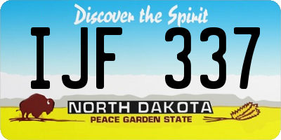 ND license plate IJF337