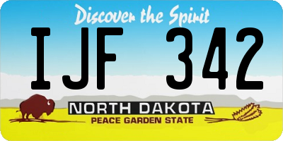 ND license plate IJF342