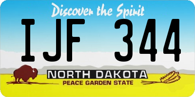 ND license plate IJF344