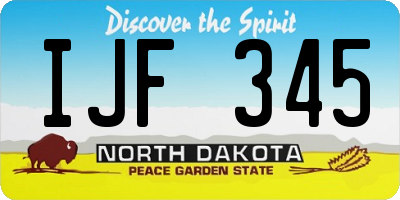 ND license plate IJF345