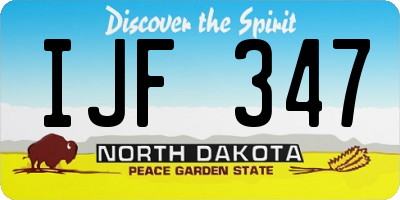 ND license plate IJF347