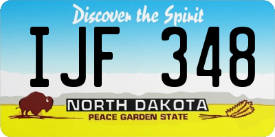ND license plate IJF348