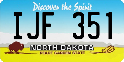 ND license plate IJF351