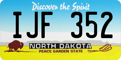 ND license plate IJF352