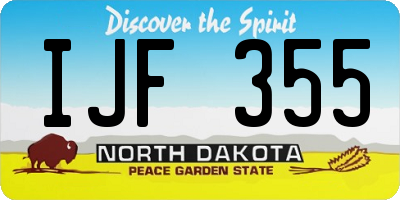 ND license plate IJF355
