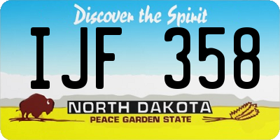 ND license plate IJF358