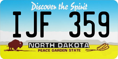 ND license plate IJF359