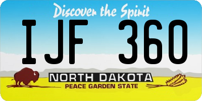 ND license plate IJF360