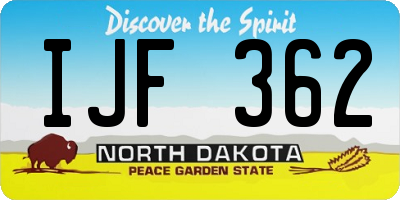 ND license plate IJF362
